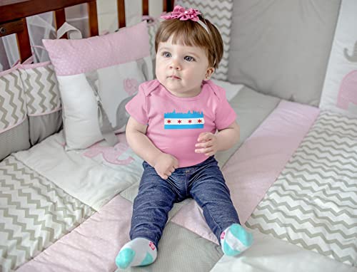 Pop Threads Chicago City Flag Skyline Retro Vintage Infant Baby Boy Girl Bodysuit4