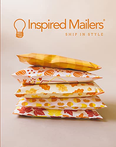 Image of Inspired Mailers - Poly Mailers Variety Pack of 30 (10 each: 6x9, 10x13, 14.5x19 Sizes) - Autumn Thank You Poly Mailers - Packaging Envelopes
