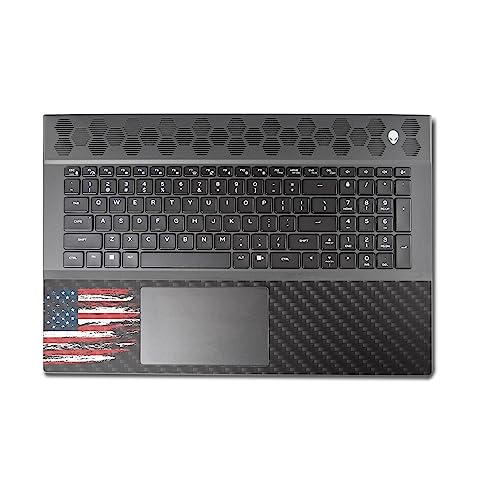 Image of MightySkins Carbon Fiber Skin Compatible With Alienware M18 R1 (2023) Full Wrap Kit - Tattered Flag | Protective, Durable Textured Carbon Fiber Finish | Easy To Apply & Change Styles | Made in the USA