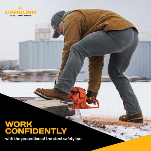 Carolina Spruce 8" Waterproof Steel Toe Logger Boots for Men - Leather Upper, Pillow Cushion Footbed, and Oil- and Slip-Resistant Outsole, EH-Rated4