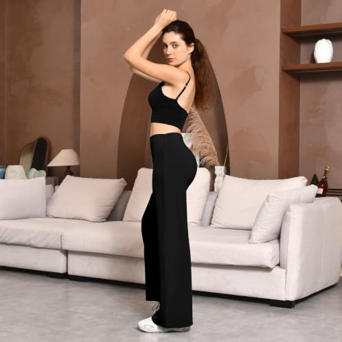 Stanpetix Women's Wide Leg Leggings Straight Leg Yoga Pants Black Large - image 6