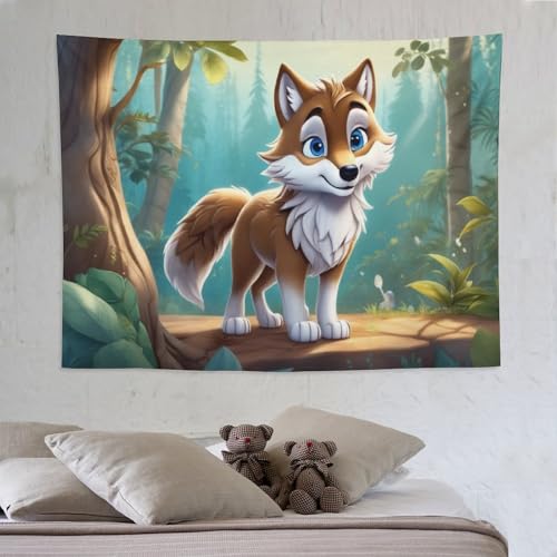 Tenture murale renard pour créer une ambiance bohème dans votre dortoir