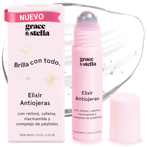 grace & stella Contorno de Ojos Roll On Antiojeras - Sérum Retinol y Cafeína Ojos, Líneas de Expresión y Arrugas - Tratamiento Hidratante Iluminador - Producto Vegano No Testado en Animales (15ml)