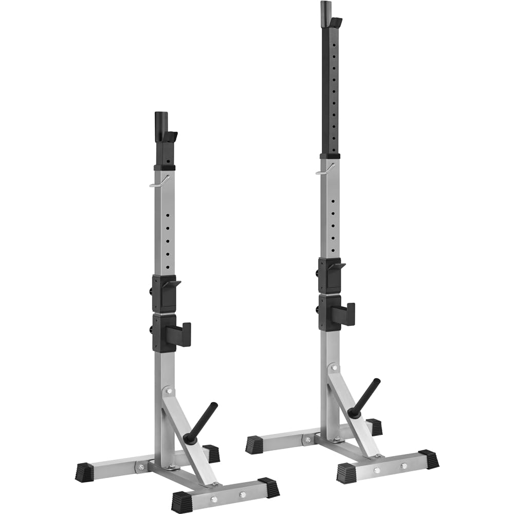 Yaheetech Soporte para Barra de Pesas Soporte de Sentadillas Musculacion | Rack Barra Levantamiento, Ajustable Altura, Carga Máxima 300 kg, para Gimnasio