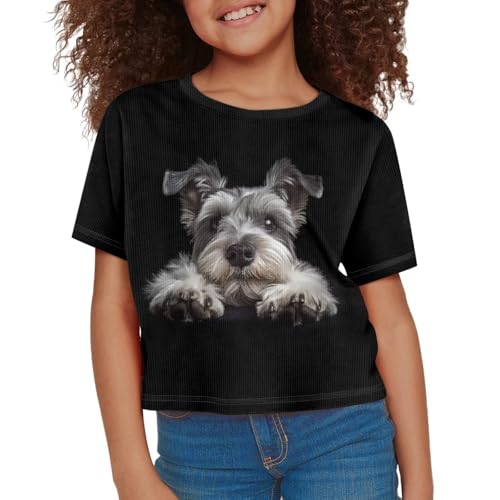 Crew Neck Short Sleeve Top 5-14Y Girls Cute Short T-Shirt Casual Loose Sweatshirt3