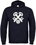 zunftwappen maurer Größen S - 5XL Textildruck Universum Hoodie Schlosser Zunftwappen S bis 5XL (M, Schwarz)