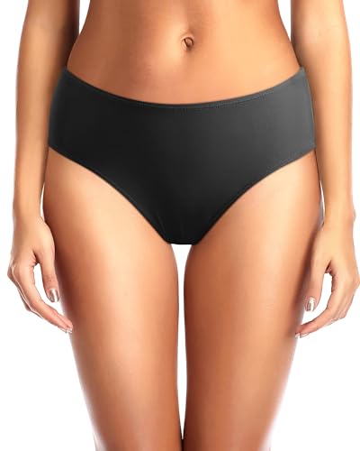 Image of Tempt Me Women Bikini Bottoms Mid Waist Bathing Suit Swimsuit Ruched Swim Bottom
