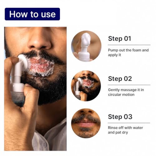 Image of ALANNA Lip Wash for Men | Advanced Foaming Lip Scrub & Exfoliator for Dry, Dark & Lip Pigmentation | Remove Chapped Lips & Sun Tan | 1% PHA & .5% Ferulic Acid - Brightening Lip Care for Smokers, 20ml