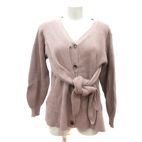 マイストラーダ Mystrada カーディガン ニット リブ 38 M ピンクベージュ MN MO レディース