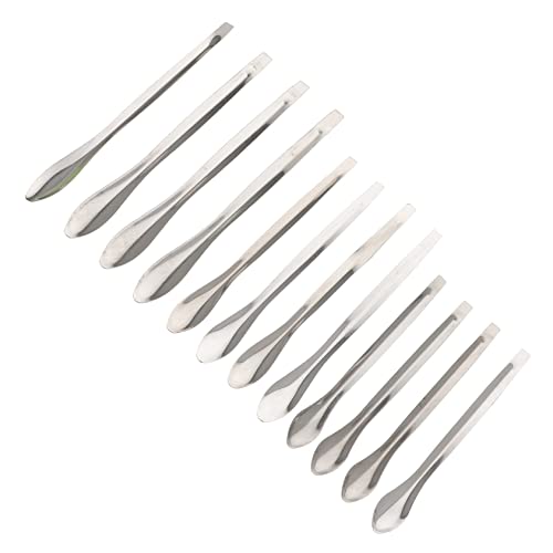PRETYZOOM Bead Scoop Lab Spatula Scoop Gram Measuring Spoon Set 12pcs Stainless Steel Measuring Spoon