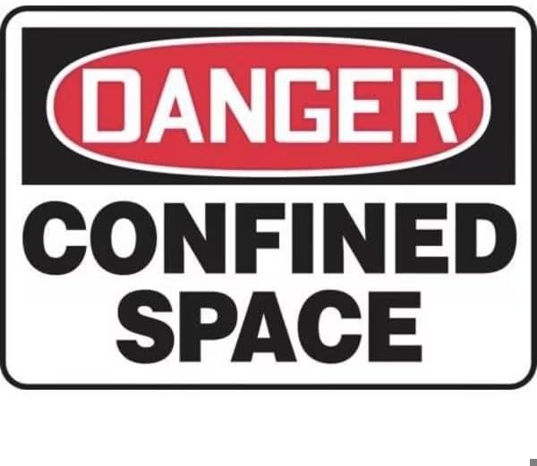 OSHA DANGER SAFETY SIGN CONFINED, Mfr: MCSP002XP-A
