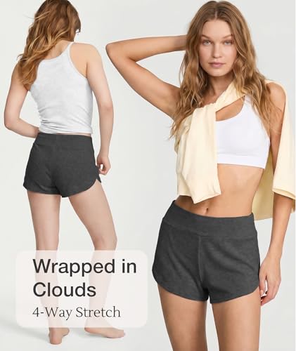 Image of LazyCozy Bamboo Viscose Sleep Shorts for Women, Soft Dolphin Lounge Shorts | Comfy Y2K Micro Mini Pajama Shorts, Lightweight Booty Shorts, Summer Pj Shorts, Knit Workout Shorts