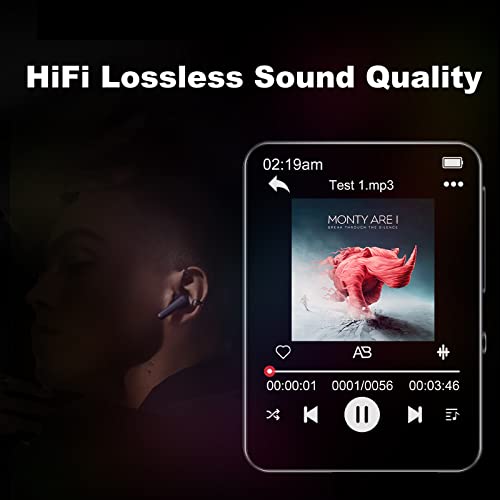 32Gb Mp3 Player With Bluetooth 5.0, Full Touch Screen Mp3 And Mp4 Player, Kids Mp3 Player Portable Speakers Music Player Support Fm Radio Recording Max Support Tf Card 128Gb(Black) #TOP3