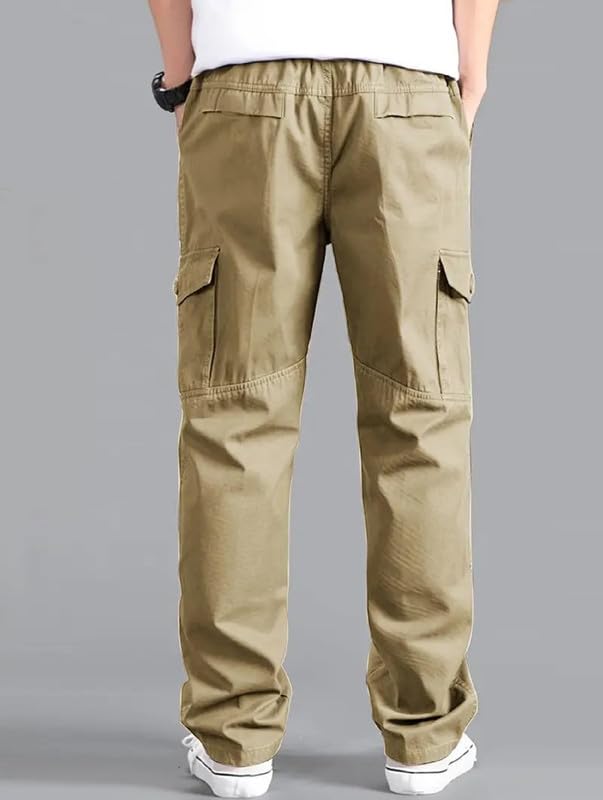 Image of DEELMO Men's Stylish Multi-Pocket Cargo Pants || Casual Fit Trousers || Stylish Cargo Trousers for Men || Men's Pants (MD506 01 04)
