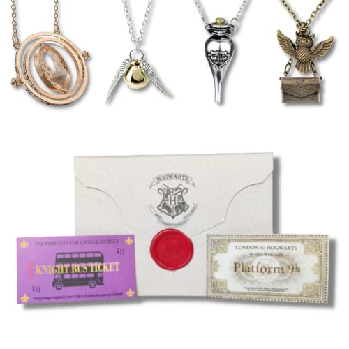 Kit Hogwarts - Carta + Vira Tempo + Pomo de Ouro + Felix Felicis + Edwiges - Harry Potter