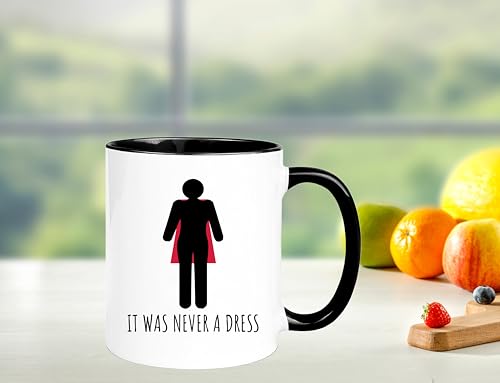 Yalocib Feminist Superhero Mug, It Was Never A Dress, Women Empowerment, Gender Equality, Funny Mother's Day Gift, 11oz Ceramic Coffee Mug/Tea Cup by Yalocib - Used condition - Image 4