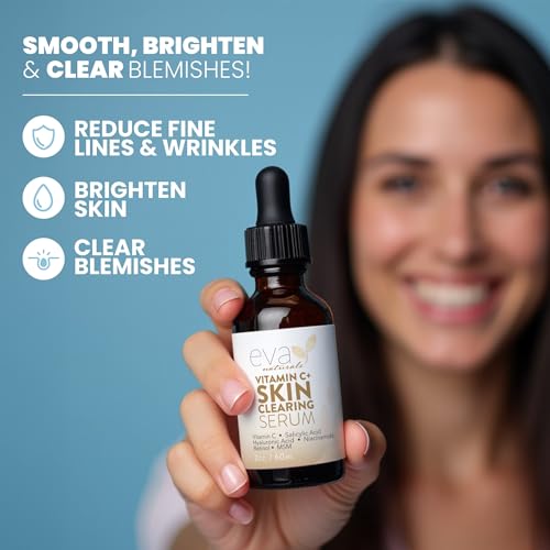Image of Vitamin C Serum for Face with Retinol & Salicylic Acid - Skin Clearing Acne Spot Treatment with Niacinamide, Hyaluronic Acid, MSM - Anti-Aging Facial Serum for Dark Spots and Blemishes, 2 Fl Oz