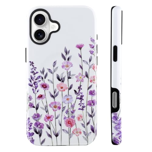 Image of Magnetic for iPhone 16 Plus Case for Women Girl, Floral White