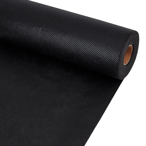 BENECREAT 30 Yards Black No Show Mesh Fabric, 12 Inch Iron on Nylon Fabric Embroidery Stabilizer Backing for Machine Embroidery and Hand Sewing