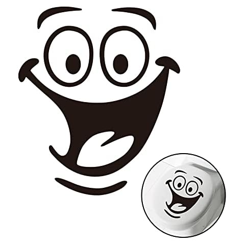 4 Stück WC Aufkleber, Toilette Aufkleber, Bad Toiletten Tattoo, Toilettendeckel Lustig Aufkleber, Toilette Abnehmbare Aufkleber, WC Aufkleber Smiley, WC Deckel Aufkleber Cover