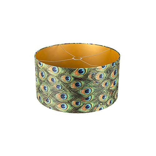 Qazqa Modern Lampenschirm - Cilinder Velours - Grün, supports-e27, diameter 50 centimeter