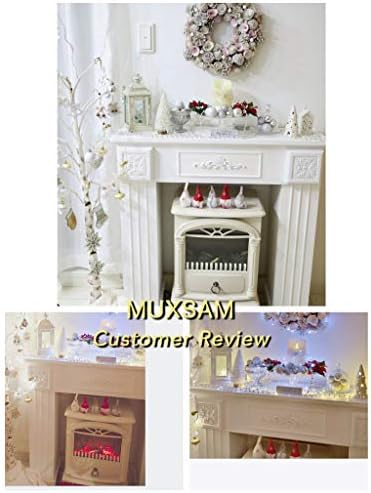 MUXSAM 5Pcs Wood Carved Onlays Appliques Double Flower Pattern Decals Pastoral Style Floral Woodcarving Corner Decor for Window Door Mirro Cabinet Cupboard Dresser Furnitrue Decoration 8x8cm