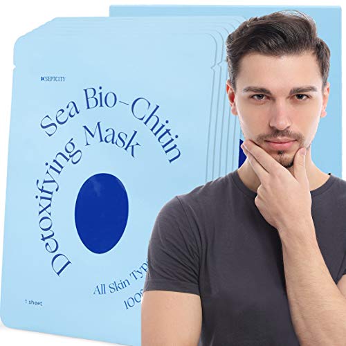 Mens Sea Facial Detox Facial Mask Sheet for Oily Skin- New Skincare - Blackhead, Pore Cleansing, Peel-off (Age under 35)