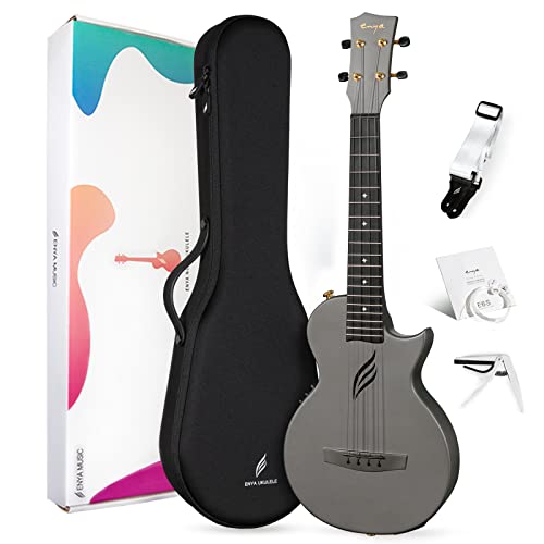 Enya - Ukelele Tenor de fibra de carbono de 26 pulgadas Acousticplus Cutaway Travel Ukelele para adultos...
