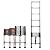 Telescoping Ladder 12.5ft Stainless Steel Extension Folding Ladder 3.8m, Portable Heavy Duty Multi-Purpose Telescopic Ladder with Slip-Proof Feet, 330LBS Capacity, Ladder for Home Loft or RV
