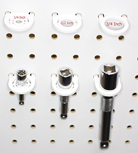 White Plastic Multi-Purpose Peg board Wall Tool Holders Organizers for Garage Shop (50)