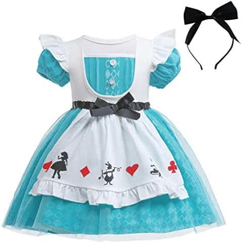Fun Shack Alice in Wonderland kostuum voor kinderen, meisjes Alice in Wonderland kostuum, meisjes Halloween kostuums voor kinderen, groot