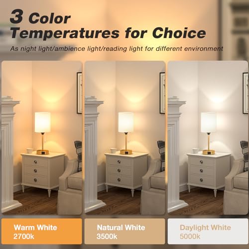 Image of Small Bedside Lamp for Nightstand, Gold Desk Lamp for Dorm Room Bedroom