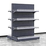 NEHCFO 4/5 Retail Island Gondola Shelving Display, Double Sided Gondola Commercial Shelving, Supermarket...