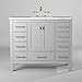 Eviva Aberdeen 48 inch Gray Transitional Bathroom Vanity with White Carrara Marble Countertop and Undermount Porcelain Sink