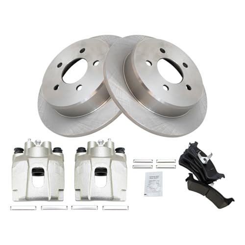 Image of TRQ Rear Brake Pad and Rotor Set Ceramic Calipers Compatible with 2001 Ford Explorer Mountaineer