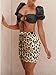 Women's Mini Pencil Skirt - High Waisted Leopard Print Bodycon Summer Casual Y2K Going Out Tight Skirts L