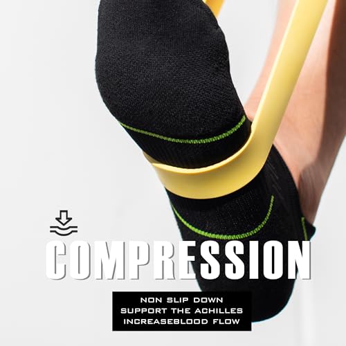 BRISIRA Bamboo Viscose Compression No Show Socks Men Athletic Running Extra Cushion Moisture Wicking No Blister Sport Low Cut4