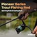 HANDING Pioneer Trout Fishing Rod 7' Light Spinning Rod 2-Piece with Fast Action Titanium Oxide Ceramic Guide Ring for Trout Crappie Smallmouth Bass White Bass