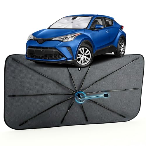 Image of Car Windshield Sun Shade for Toyota C-HR 2018-2026 -[Reflective Coated Fabric] Sunshade Umbrella for Front Window, Car Shades Sun Visor Keep Car Cool and Protects Interior, 1:1 Exact Fit