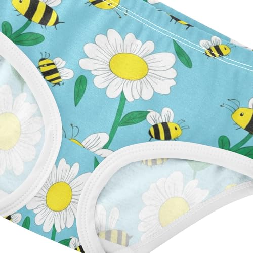Cute Yellow Bees Daisies Blue Girls Underwear Toddlers 2t Cotton Cute Panties Girl Stylish Briefs Kids Undies4