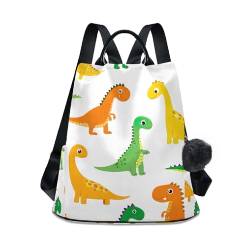 Poche arrière zippée anti-vol sur ce sac à dos femme dinosaures