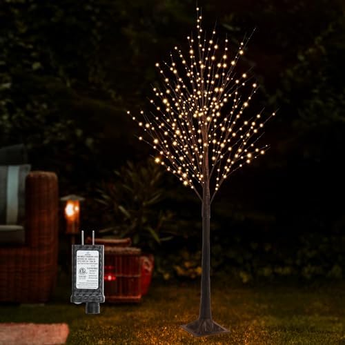 Amazon.com: CAMANTU 6FT Lighted Twig Birch Tree with Fairy Lights, 260 ...