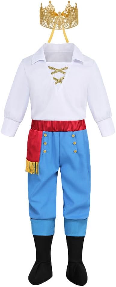 Prince Eric Costume for Boys Charming Fancy Dress Up Halloween Outfit