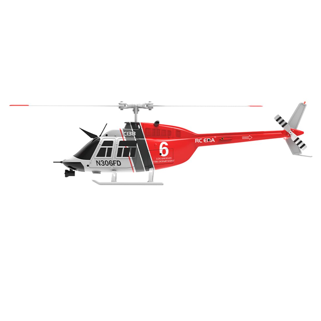 RC ERA C138 Bell 206 No Aileron Helikopter, 1/33 Scale RC Flugzeug, 2.4G 6CH RC System, Altitude Hold, Red Black White, RTF Version