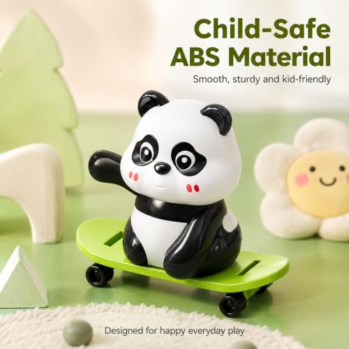 Image of GK ELITE Cute Panda Toy Action Figures Set of 3, Interactive Moving Panda Toys with Rotating Motion, Fun Animal Figurines for Kids, Playroom, Study Table, Office Desk and Gift Decoration