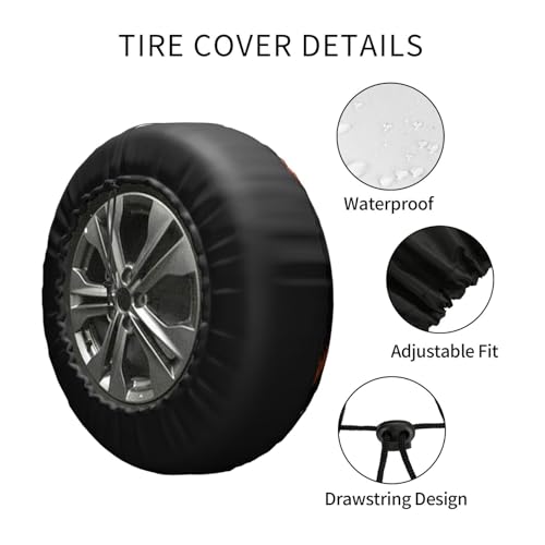 Image of Vintage Irish American Flag Spare Tire Cover Weatherproof Wheel Protectors Dust-Proof Sun Protection Wheel Tire Covers Universal Fit for Truck SUV RV Camper Trailer Car Accessories 15 inch