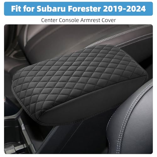 Image of Center Console Armrest Cover Compatible with Subaru Forester 2019 2020 2021 2022 2023 2024 Fully Covered Anti-Scratch Protector Interior Accessories