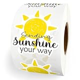 500pcs Sending Sunshine Your Way Stickers, Sun Stickers Roll, Cute Happy Mail Envelopes Seals, Small Business Boutique Handmade Packaging Labels