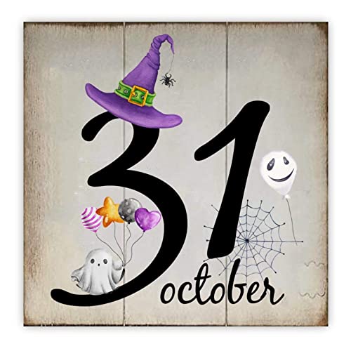 Décoration murale chrétienne élégante en bois véritable pour un Halloween chic