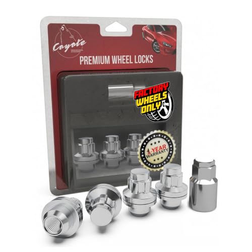 Image of Wheel Accessories Parts 4 Locks + Key M12x1.5 12x1.5 Thread OEM Style Wheel Locks 1.5 inch Long Chrome Dual Hex Key 13 /16 inch & 3 /4 inch Hex Fits Toyota Camry | Corolla | RAV4 | Tacoma |
